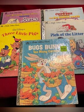 Little Golden Books Five: Bugs Bunny; 3,Little Pigs; Barbie; Pound Puppy; +++